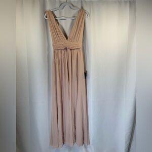 Lulus Heavenly Hues Blush V-Neck Maxi Dress XS